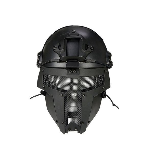

new outdoor helmet mesh sports motorbike helmet full face mask army fan, Black