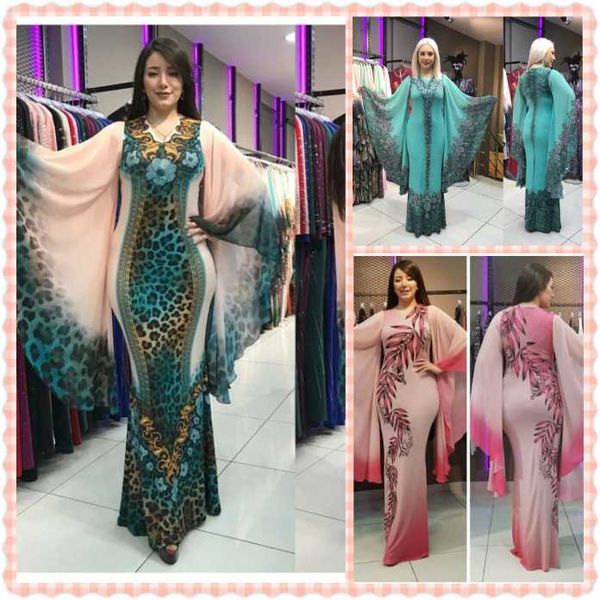 

new african dresses for women dashiki print african clothes bazin riche slim ruffle sleeve v-neck evening long africa dress, Red