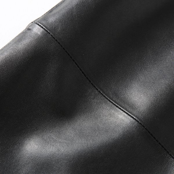 

genuine leather midi skirt black skirts womens spring autumn real sheepskin skirt elegant office ladies wear 2020 lwl1596