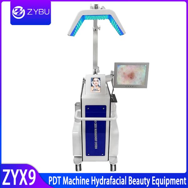 Nouvelle puissante machine de beauté hydrafaciale LED de thérapie par la lumière PDT pour les soins du visage élimination de l'acné des rides rajeunissement de la peau dermabrasion