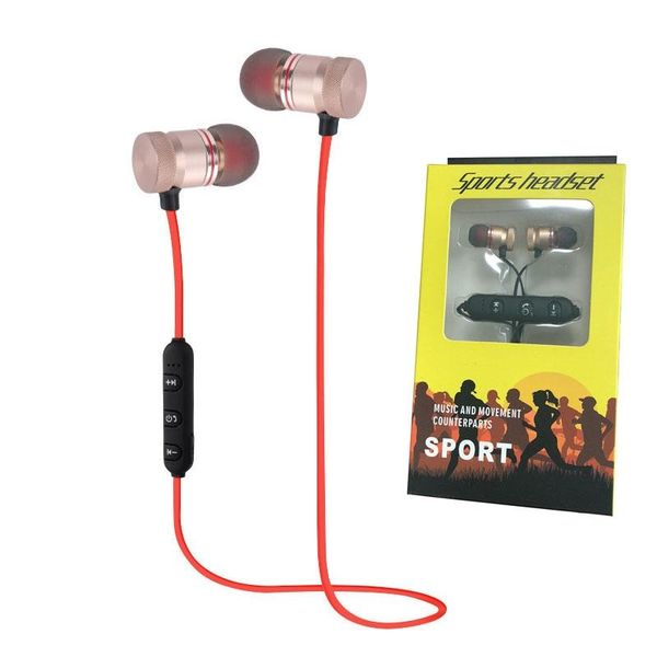

bluetooth earphones wireless headset with mic calls music earbuds stereo magnetic sports headphones for iphone samsung with package