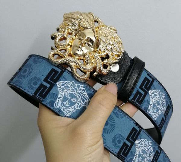 

new belt big buckle designer belts luxury belts for mens women brand buckle belt fashion leather belts, Blue;gray
