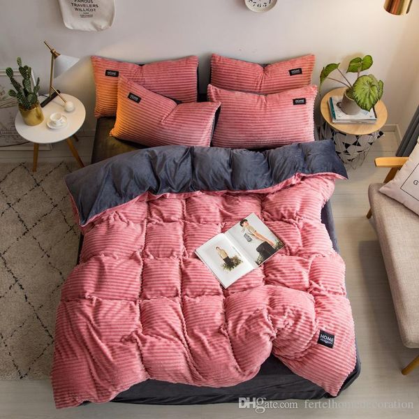 

fb1901003 magic velvet coral bed linens winter warm quilt flannel double velvet bedding velvet bed sheets 4pcs set