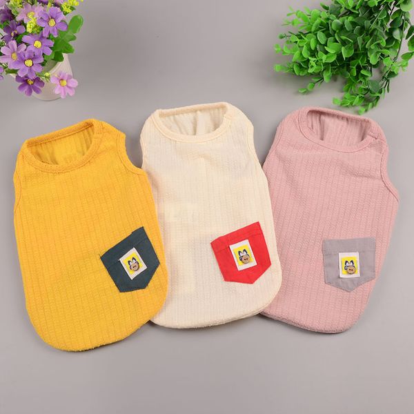 

2020 spring and summer style dog clothes with pocket cool vest small dog clothes three colors pet clothing