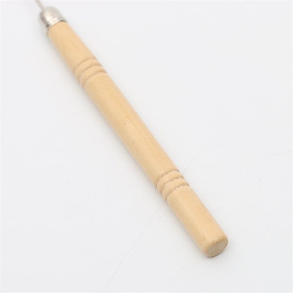 

2019 new brand home diy 1 pc metal crochet needle with wooden handle portable hand knitting tool