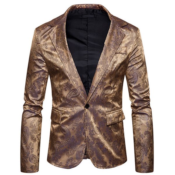 

2019 spring and fall fashion new men casual pack /male flower print slim past blazers jacket, White;black