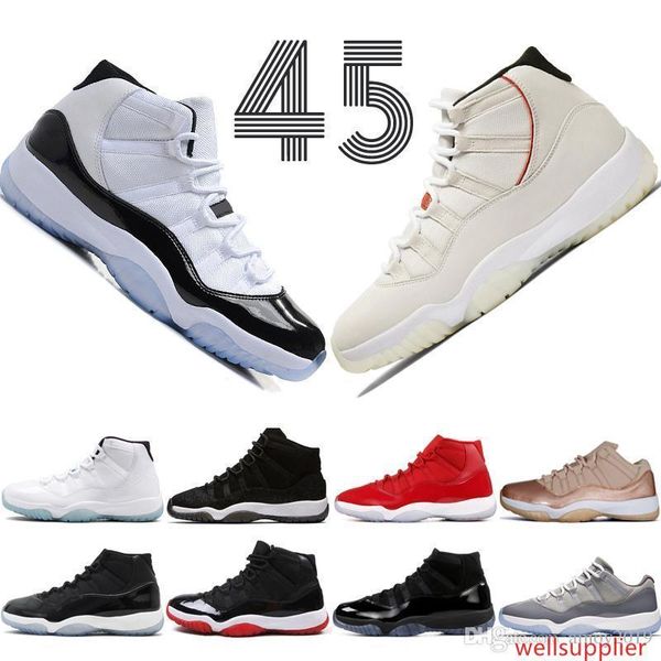 

concord high 45 11 xi 11s cap gown prm heiress gym red chicago platinum tint space jams men basketball shoes sports trainers sneakers
