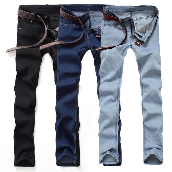

2016 selling spring and autumn men only jeans mens korean metrosexual stretch jeans trousers all-match simple solid couple, Blue