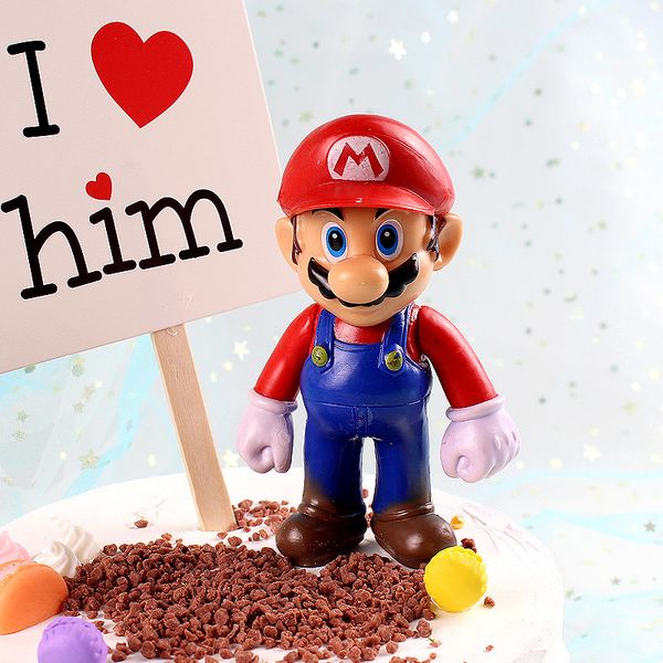 Super Mario Bros Luigui Mario Brick Mushroom Cake Toppers Picks