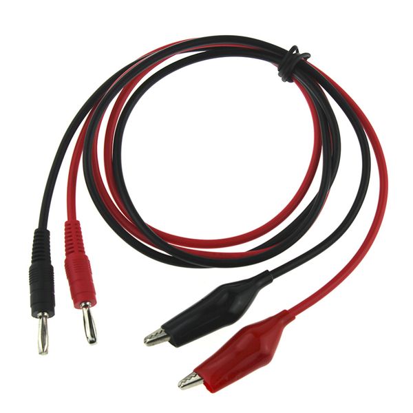 

new 1 pair alligator testing cord lead clip electrical clamp to banana plug cable connector leads for multimeter test