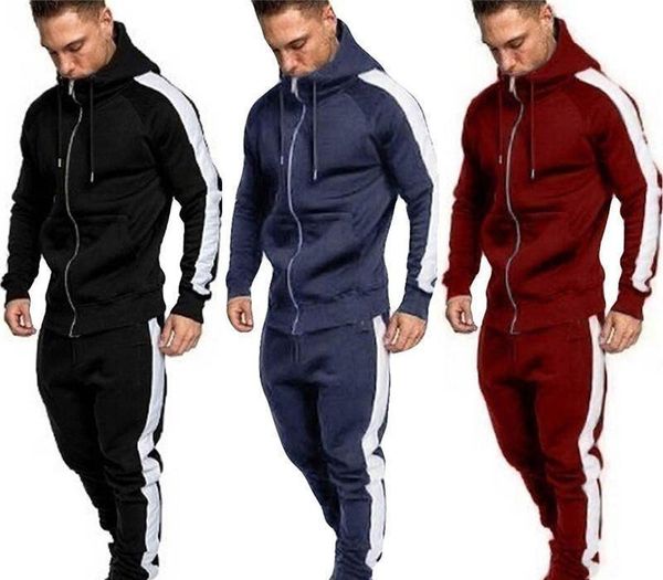 

solid color mens designer tracksuits hooded pullover long sleeve mens suits sport mens clothing, Gray
