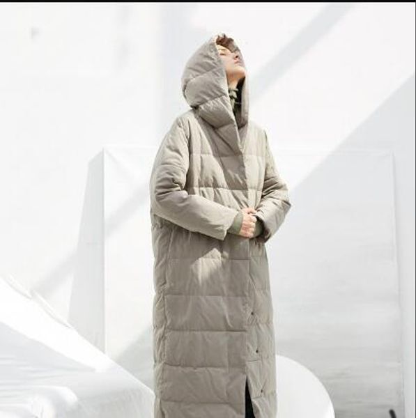 

womens designer down coat long casual windproof long jackets fashion womens winter solid color clothe 2 colors 2019 for wholesale, Black
