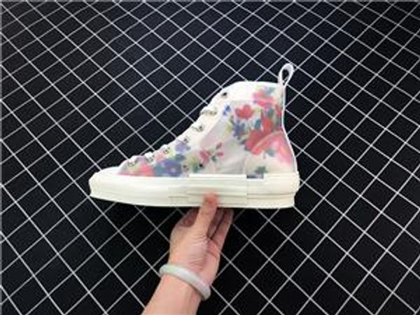 

2020 new the latest flower technical canvas high-sneaker oblique casual high-quality sports shoes women's men's shoes luxury, Black