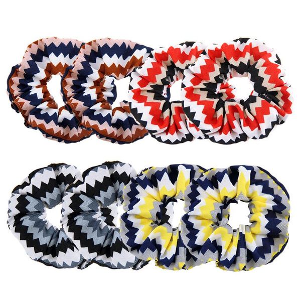 

8pcs hair scrunchie hair accessories for women girls elastic rubber tie rope ring, Slivery;white