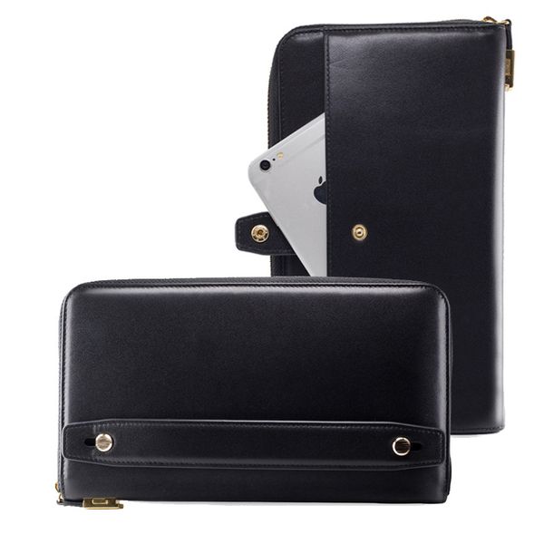 

wallet leather men's long handbag zipper mobile phone bag