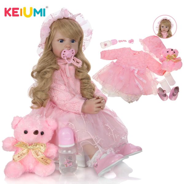 

2019 новй keiumi леганнй reborn baby girl dolls 24 «» 60 м пѬинеа мгка винилова декие r