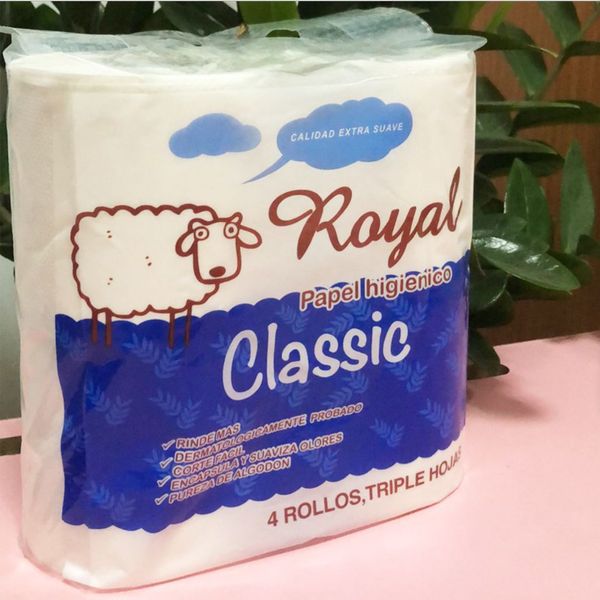 

4 рулона водорастворимые 3 слоя туалетной бумаги древесная масса туалетная ткань kleenex classial papel higienico