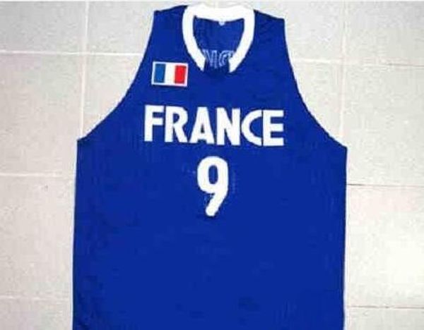 

custom men youth women vintage #9 tony parker team france college basketball jersey size s-6xl or custom any name or number jersey, Black