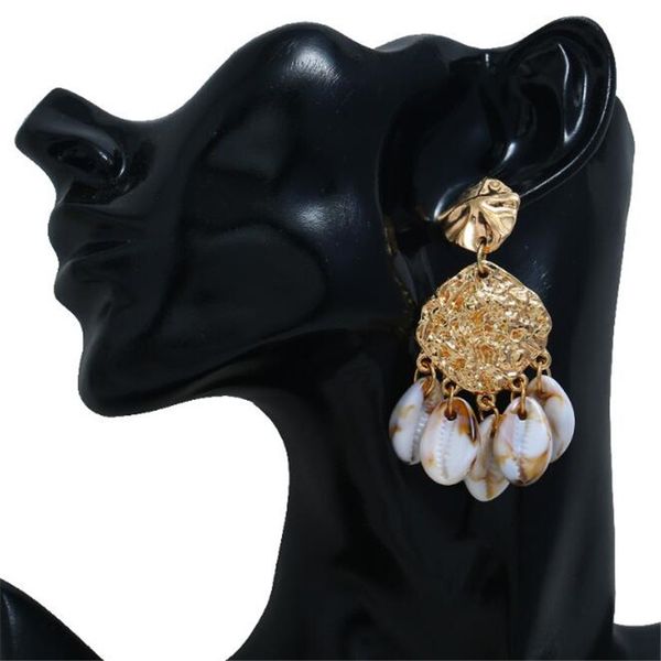 

bohemia shell drop earrings for women hyperbole shell pearl pendant earrings fashion statement summer beach jewelry, Silver
