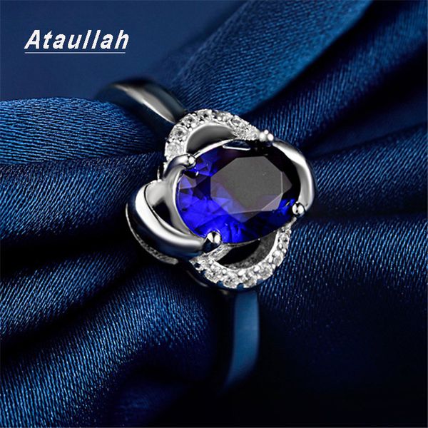 

ataullah sapphire gemstone ring silver 925 jewelry inlaid with 3a zircon blue diamond rings fine jewelry for woman wedding rw090, Golden;silver