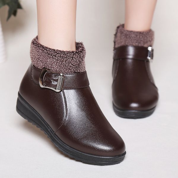 

2121 nice autumn winter casual shoes women plus velvet boots fashion keep warm snow boots brand sapatos femininos sneaker, Black