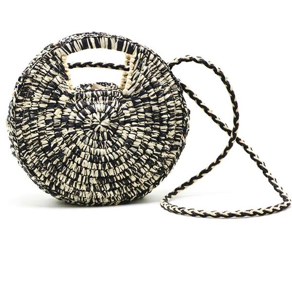 

new bohemian bali hand-woven rattan bag semi-circular women handbags handle bags fashion high capacity beach straw bag sac