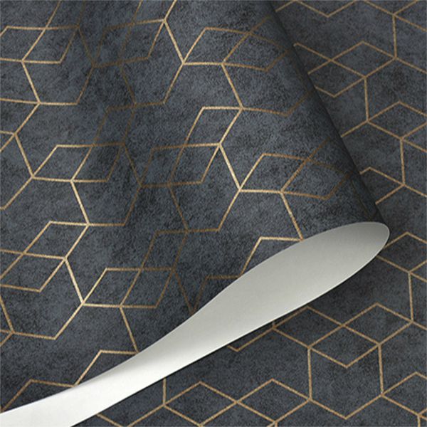 

dark grey geometric wallpaper roll black gray wall paper modern design bedroom living room background home wall decor