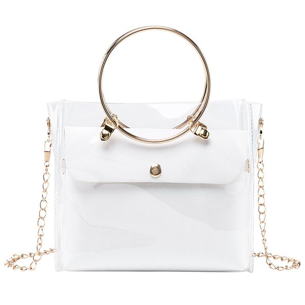 

fashion lady shoulders jelly package handbag purse mobile phone messenger bag transparent shoulder bag candy color crossbody &f3
