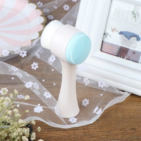

deep cleaning facial brush stand cleansing pore cleanser brush 3d double side soft silicone face massage washing ultra fine
