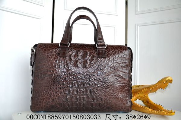 

2018 fashion men's genuine/real crocodile skin briefcase lapbag , authentic crocodile skin men zipper briefcase business