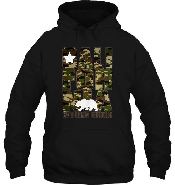 

men hoodie california republic camouflage men's fashion women streetwear, Black