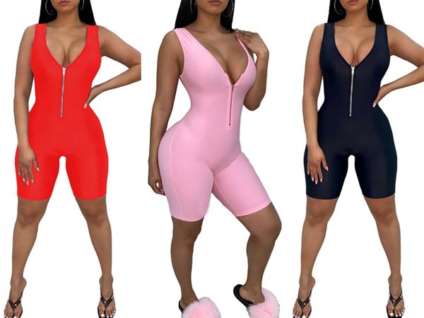 

2020 chic backless bodysuit women black white deep v neck summer bodycon bodysuit rompers female womens jumpsuit #43286