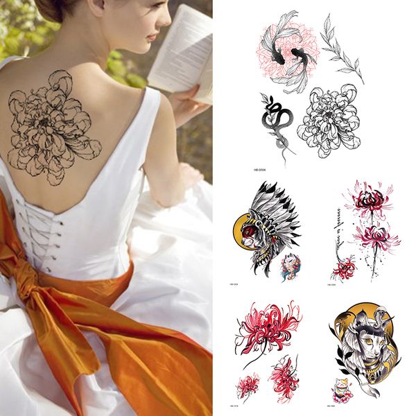 

1pc temporary tattoos animals for men body armband soldier fake tatoo stickers for women adults forearm tattoos girls kids teens