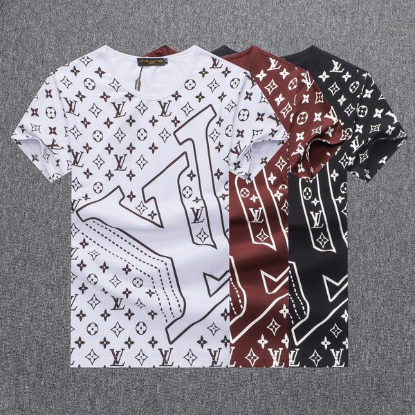 

2019 new ummer trend men and women with the full body letter printing couple hort leeved t hirt ver atile comfortable round neck