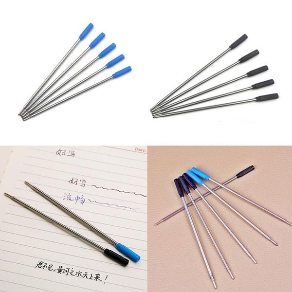 

5pcs wholesale ballpoint metal pen refill 1.0mm length 11.6cm blue and black ink refill replacement stainless steel pen, Black;red