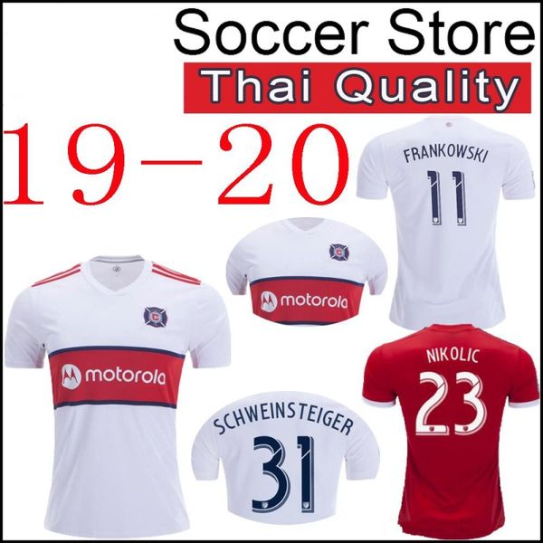 

New 2019 MLS Chicago Soccer Jersey 19 20 Home white SCHWEINSTEIGER FRANKOWSKI MIHAILOVIC McCARTY NIKOLIC Soccer Shirts Away Football uniform