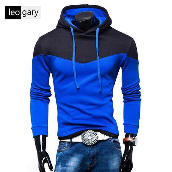

new arrival fashion men's hoodies patchwork two colors napping casual men's sweatshirts hooded collar men coats 6 colors, Black