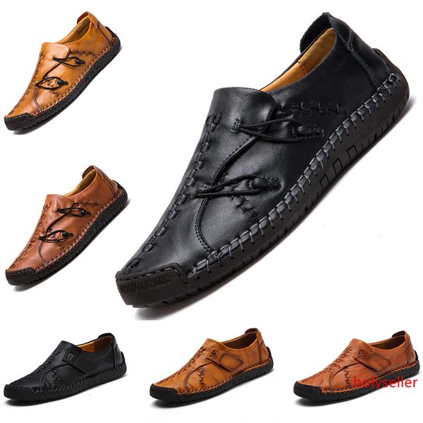 

2020 men s casual leather shoes espadrilles triple black brown khaki breathable outdoor jogging walking shoes main1