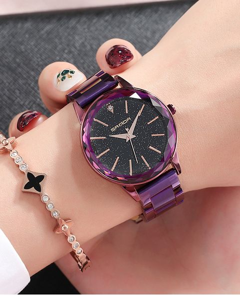 

starry sky watch women sanda waterproof ladies watches female chain wrist watch stainless steel women's clock reloj, Slivery;brown