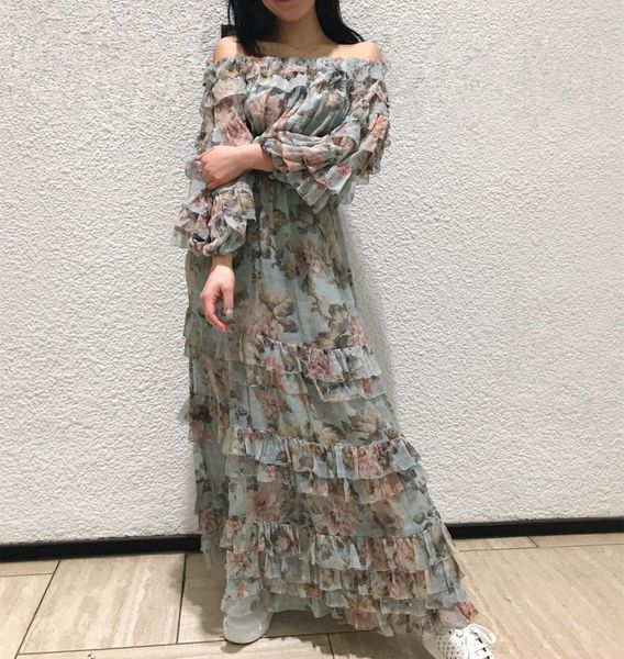 

women off-the-shoulder neck three-quarter sleeves self-tie waist unbridled silk ruffle midi dress, White;black