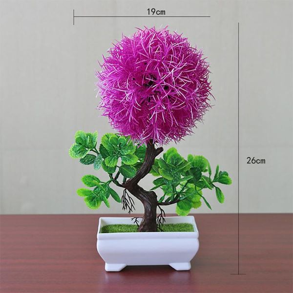 

19x26cm purple bonsai plant little tree home decor artificial plant garden decoration art fake plants with pot desk/bedroom new