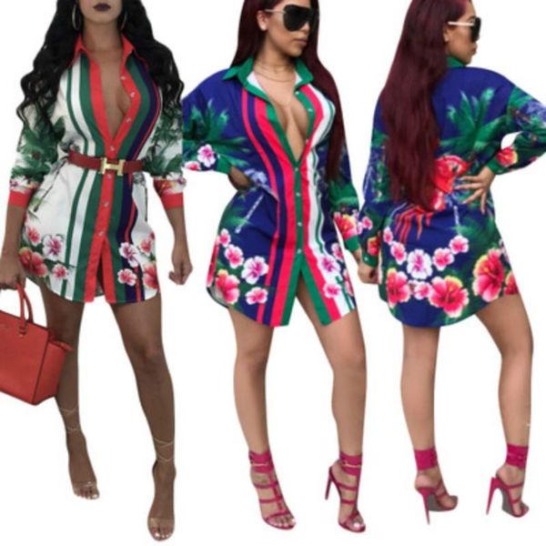 

polyester women casual dresses loose long sleeved t shirt dresses fashion floral print shirt dress club bandage cardigan dress trend, Black;gray