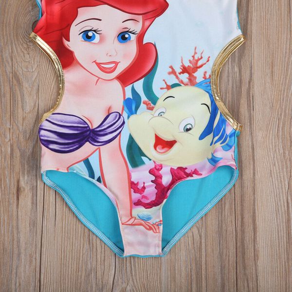 

summer toddler kids baby girl swimsuit one piece bikini mermaid bow swimwear bathing suit beachwear monkini 3-10y, White