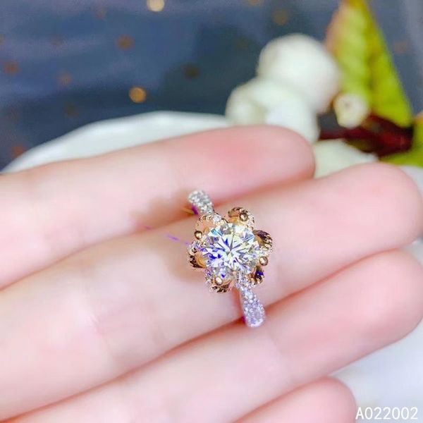 

kjjeaxcmy fine jewelry 925 sterling silver inlaid mosang diamond gemstone ladies ring popular support detection, Golden;silver