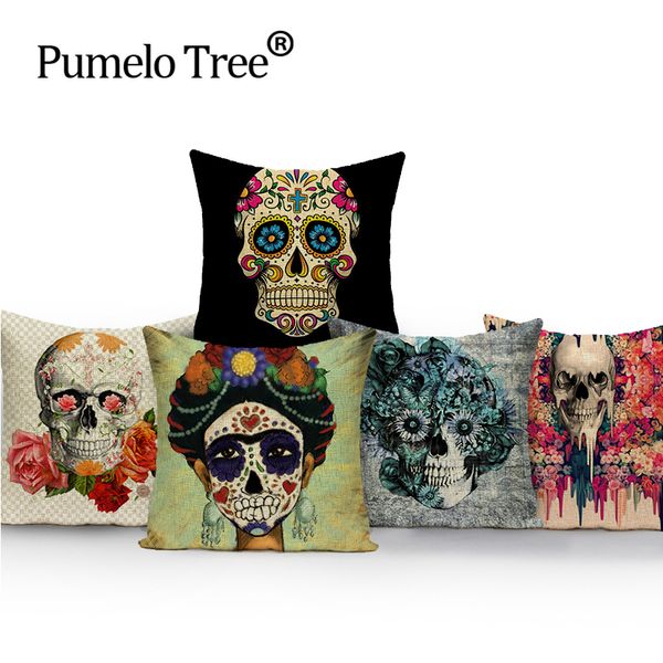 

sugar skull cushion colors decorative pillows dropshipping pillow cover home cushions throw pillows cushions decorative cases