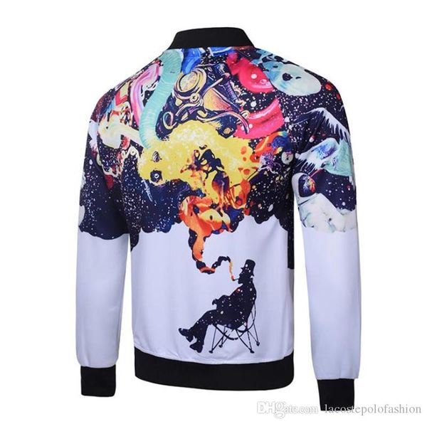 

the smoke universe men baseball jacket designer 3d print mens jackets casual homme street styles clothes, Black;brown