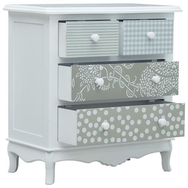 

sideboard with 4 drawers white and gray 65.5 x 35 x 68 cm mdf