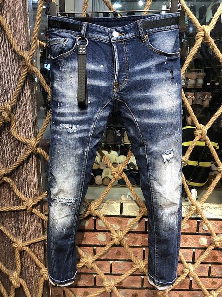 

S 19 new biker jean type kinny button fly men jean micro tretch denim de inger a215 221 lim fit make habby hole men