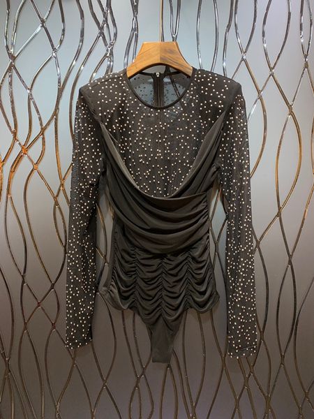 

new summer garment 2009 women's wear round neck irregularly knotted spot printed long sleeve connected 0603, Black;white