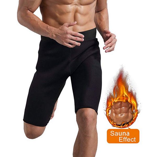 

2019 men slimming body shapers shorts men fitness stretch pants neoprene burn fat sporters control new shorts, Black;brown